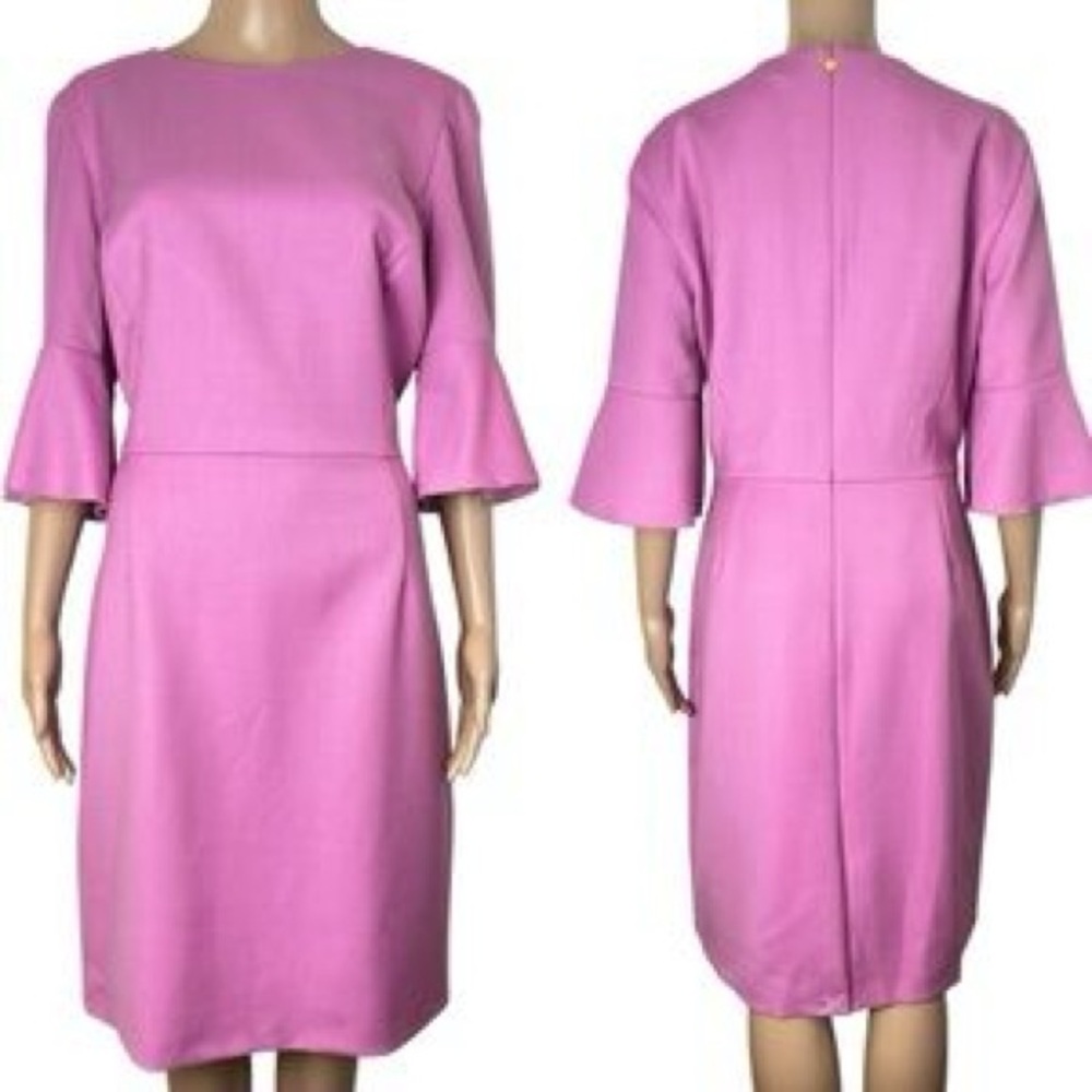 BROOKS BROTHERS Red Fleece Wool Blend Bell sleeves Sheath Dress
Size 6